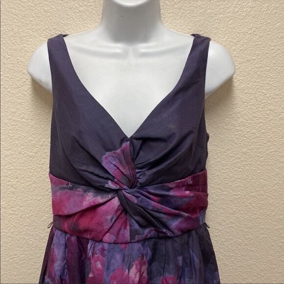 Lela Rose x Neiman Marcus x Target Silk Blend Watercolor Print Midi Dress Size 2 - Picture 4 of 6